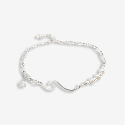 Wave Pearl Bracelet - Silver
