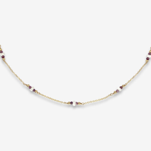 Sereia - Choker Halskette - 14 Karat / 20 Gold filled, Achat (lila-pink)